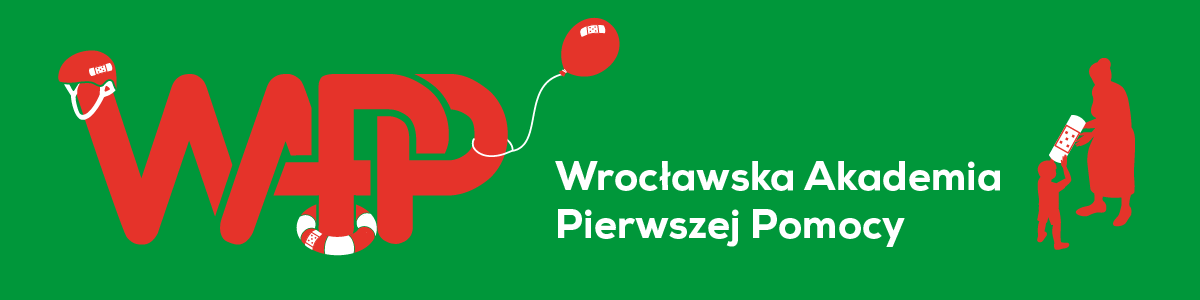 po lewej logo WAPP po prawej Wrocławska Akademia Pierwszej Pomocy