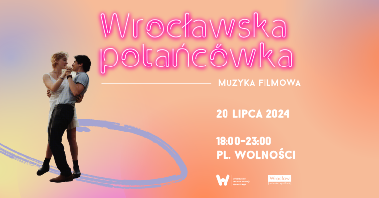 baner Wrocławskiej Potańcówki z tańczącą parą