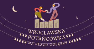 grafika pary tańczącej na fontannie w rynku - Wrocławska Potańcówka 2026