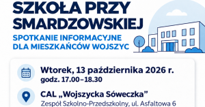 baner informacyjny szkoła przy smardzowskiej spotkanei informacyjne dla mieszkańców Wojszyc